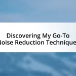 Discovering My Go-To Noise Reduction Techniques