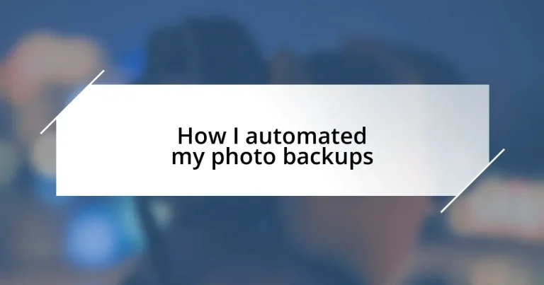 How I automated my photo backups
