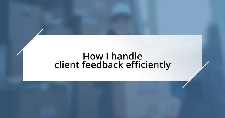 How I handle client feedback efficiently