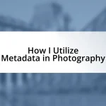 How I Utilize Metadata in Photography