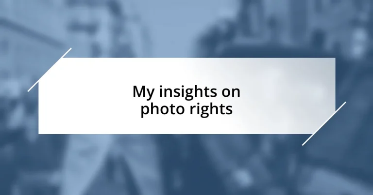 My insights on photo rights