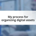 My process for organizing digital assets