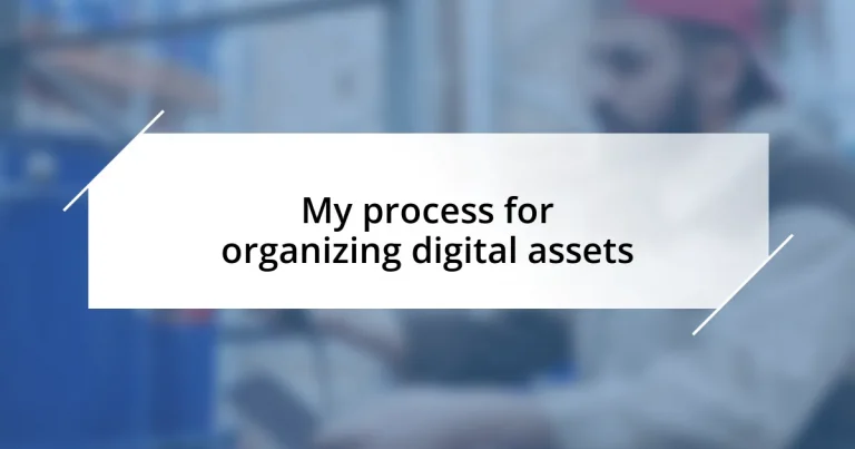 My process for organizing digital assets