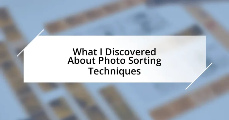 What I Discovered About Photo Sorting Techniques