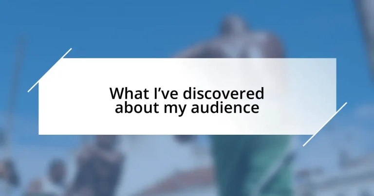 What I’ve discovered about my audience