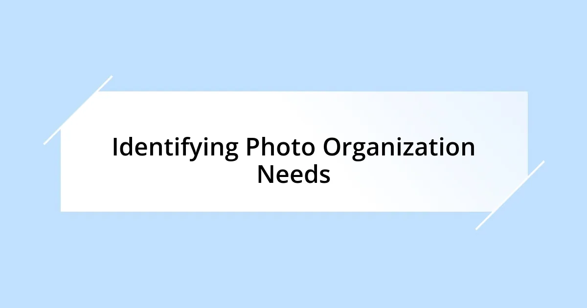 Identifying Photo Organization Needs