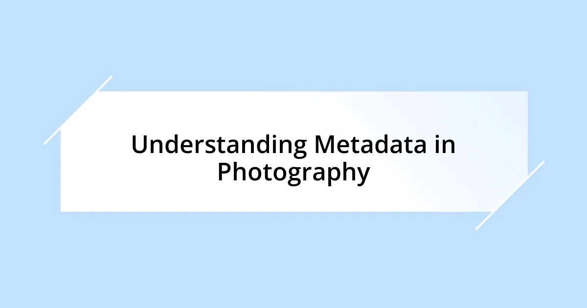 Understanding Metadata in Photography