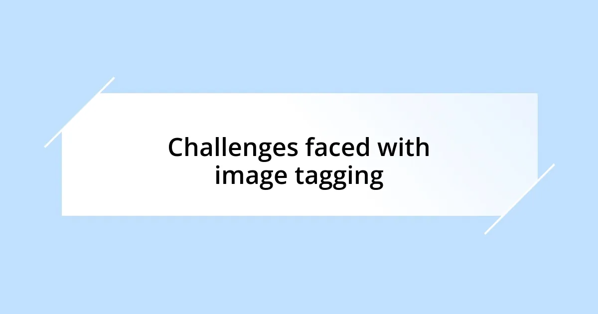 Challenges faced with image tagging