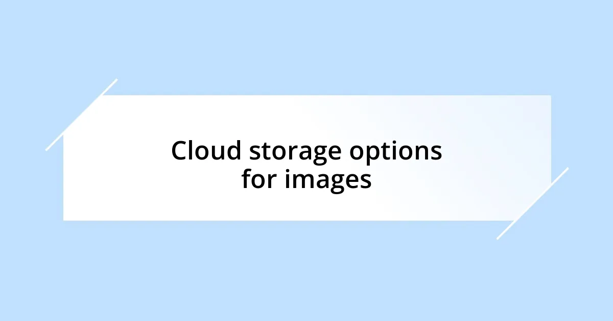 Cloud storage options for images