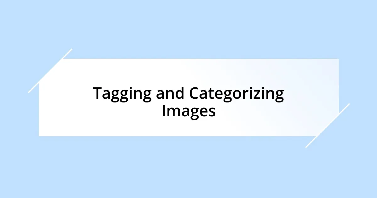 Tagging and Categorizing Images