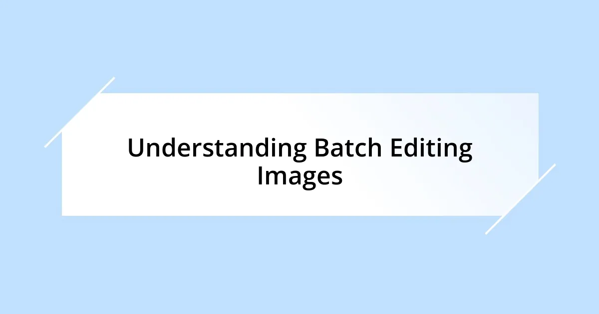 Understanding Batch Editing Images