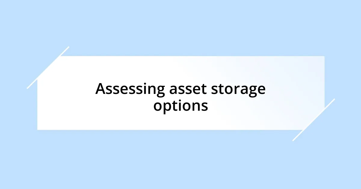 Assessing asset storage options